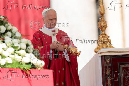 Pope Leo XIV leads the mass for the Jubilee of the Ecclesial Movements, at the Vatican