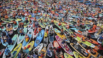 SUP (Stand Up Paddleboarding) festival in Moscow