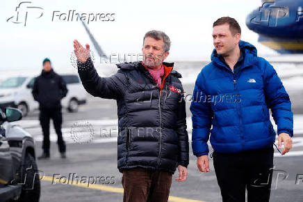 Denmark's King Frederik and Greenland's Prime Minister Jens-Frederik Nielsen arrive in Nuuk