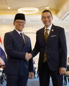 Thai Foreign Minister Sangiampongsa meets Indonesia's Foreign Minister Sugiono in Bangkok