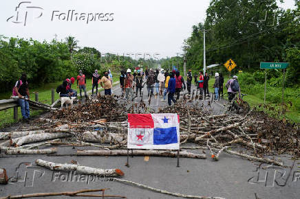 Embera people protest against government's social reforms and Memorandum of Understanding between Panama and the U.S, in Arimae