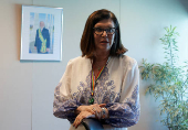Brazilian state-run oil firm Petrobras CEO Magda Chambriard attends an interview with Reuters in Rio de Janeiro