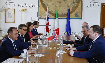 Britain's Minister of State Doughty meets Italian deputy Foreign Minister Cirielli