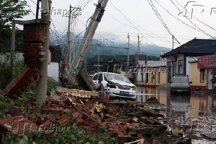 Heavy rainfall aftermath in Miyun district of Beijing