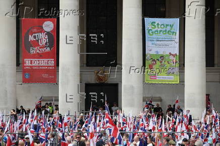 Britain First group hold 'March for Remigration' in Manchester