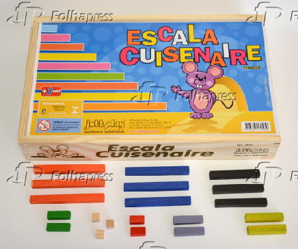 Caixa com barras coloridas para Escala Cuisenaire