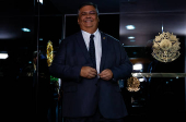 Flávio Dino no Senado após reunir-se com Veneziano Vital do Rêgo e Weverton Rocha