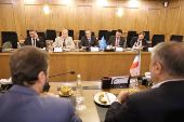 IAEA Director General Rafael Grossi meets with the head of Iranian Atomic Energy Organisation, Mohammad Eslami, in Tehran