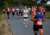 Runner competes in the Comrades Marathon, South Africa