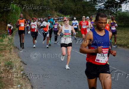 Runner competes in the Comrades Marathon, South Africa