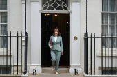 Britain's Chancellor of the Exchequer Reeves leaves 11 Downing Street, in London