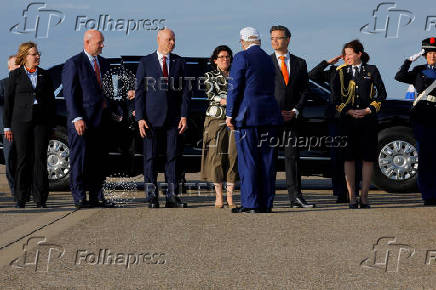 U.S. President Donald Trump arrives at Amsterdam Airport Schiphol
