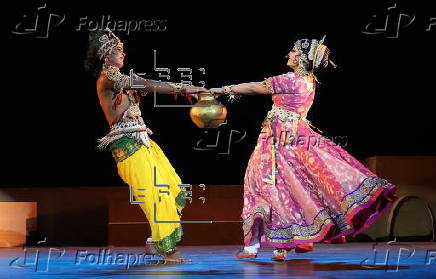 Dance drama in New Delhi prior Hindu festival Janmashtami marking Lord Krishna's birth
