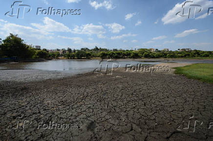 Vista da represa do Clube Castelinho após acidente com comportas