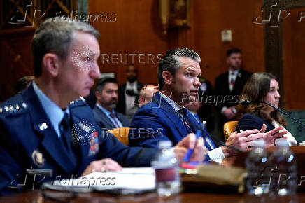 Pentagon leaders appear before Senate Appropriations Committee hearing on Defense Department budget, in Washington