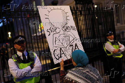 Pro-Palestinian protest outside Downing Street in London