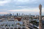 FILE PHOTO: A view shows Milan's skyline during sunset