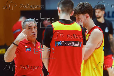 Entrenamiento de la selección española de baloncesto