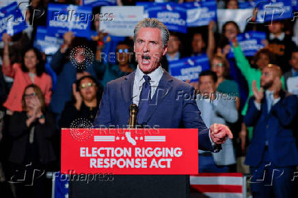 California Gov. Gavin Newsom makes redistricting announcement in Los Angeles, CA