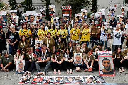 Rally in support of hostages abducted during the October 7, 2023 attack on Israel by Hamas, in Tel Aviv