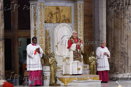 Pope Leo XIV delivers homily in the basilica of Saint Paul Outside the Walls, in Rome