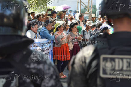 Supporters of Bolivia's former President Evo Morales protest electoral ban, in Cochabamba