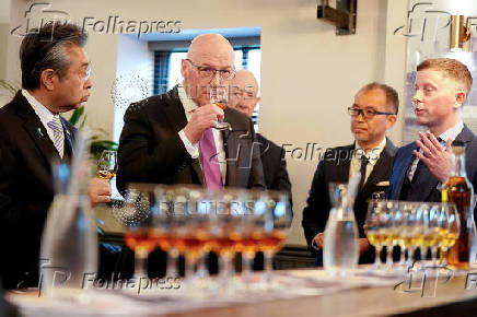First Minister of Scotland John Swinney and Japanese Ambassador to the UK, Hiroshi Suzuki, visit the Auchentoshan Distillery