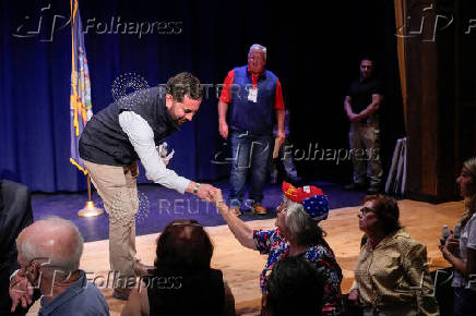U.S. Congressman Mike Lawler (R-NY) attends a town hall meeting in Mahopac, New York