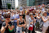 Demonstration in solidarity with Palestinians, in Madrid