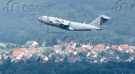 US Air Force C-17 takes off from Ramstein Air Base