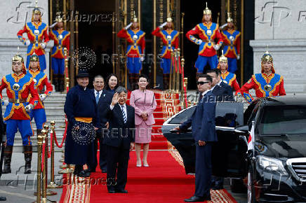 Japan's Emperor Naruhito visit Chinggis Khaan National Museum in Mongolia
