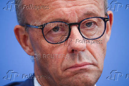 German Chancellor Merz holds press conference in Berlin