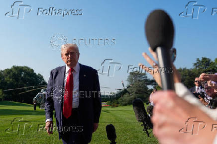 U.S. President Donald Trump departs for Scotland