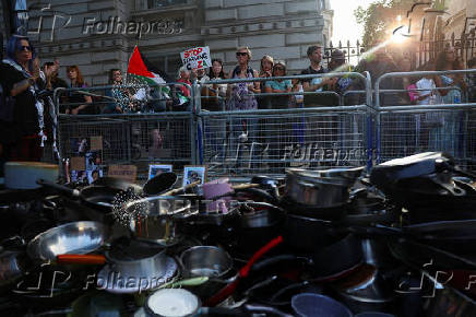 Pro-Palestinian protest outside Downing Street in London