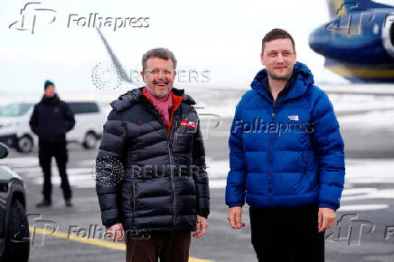 Denmark's King Frederik and Greenland's Prime Minister Jens-Frederik Nielsen arrive in Nuuk