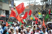 Labour Day protest in Hyderabad
