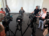 Outgoing German Interior Minister Nancy Faeser gives a statement on AfD in Wiesbaden