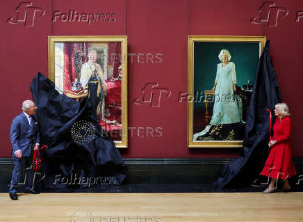 Britain's King Charles and Queen Camilla visit the National Gallery