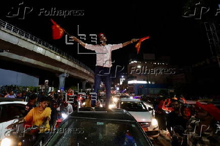 RCB fans celebrate winning the cricket league in Bangalore