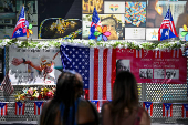 Memorial outside the former Pulse nightclub on the nine-year anniversary of the shooting in Orlando