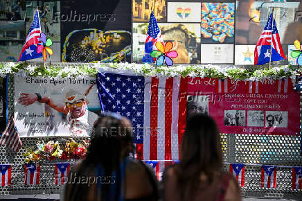 Memorial outside the former Pulse nightclub on the nine-year anniversary of the shooting in Orlando