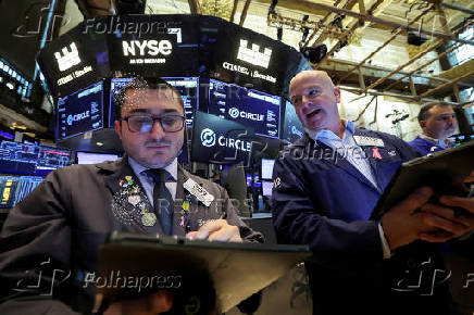 FILE PHOTO: Circle Internet Group, the issuer of one of the world's biggest stablecoins, holds IPO at the NYSE in New York