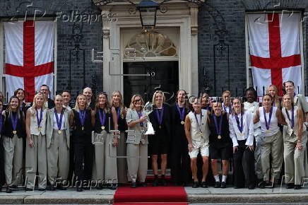 Deputy Prime Ministert hosts England Women’s soccer team at 10 Downing Street in London