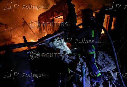 Aftermath of a Russian drone attack in Chuhuiv