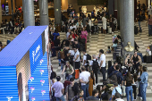 Movimento intenso no saguão de embarque do aeroporto de Congonhas