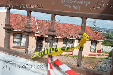 A general view of the site where kidnapped U.S. pastor, Josh Sullivan, was rescued last night in a shootout during which three suspects were killed, in KwaMagxaki
