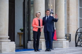 French President Macron meets European Commission's Von der Leyen in Paris