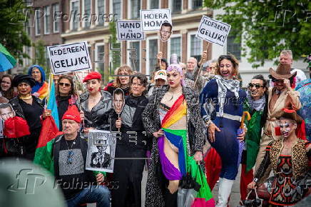 LGBTQ community demonstrates against hatred in Amsterdam