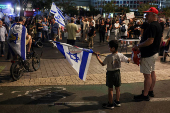 Protest in support of Israeli hostages in Gaza and against Israeli government, in Tel Aviv