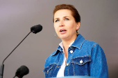 Denmark's Prime Minister Mette Frederiksen attends the political festival Folkemoedet in Allinge